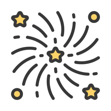 Havai fişek patlama vektör çizgisi simgesi 