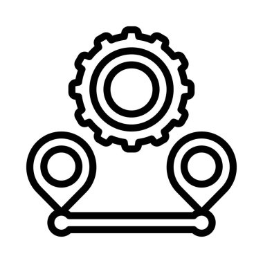 Optimizasyon Yolu Cog web simgesi düz tasarım, vektör illüstrasyonu                                       