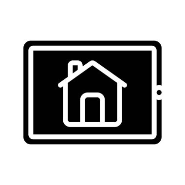 Ev Tableti simgesi, vektör illüstrasyonu  