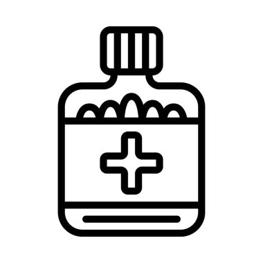 ilaç ve sağlık tabletleri vektör çizgisi simgesi