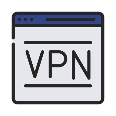 Vpn simgesi vektör çizimi 