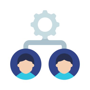 Çalışan Yönetimi simgesi, vektör illüstrasyonu.     