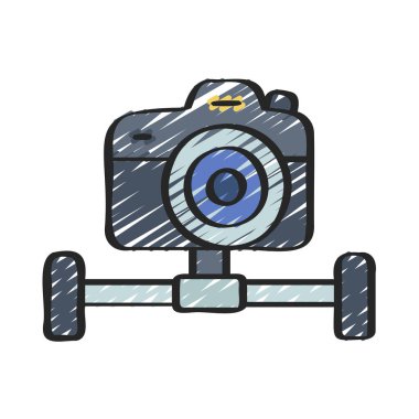 kamera vektörü düz renk simgesi