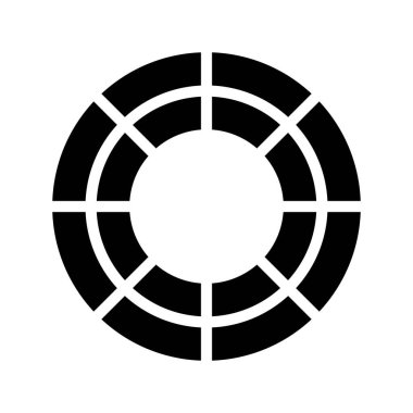 Renkli Tekerlek Web simgesi düz tasarım, vektör illüstrasyonu