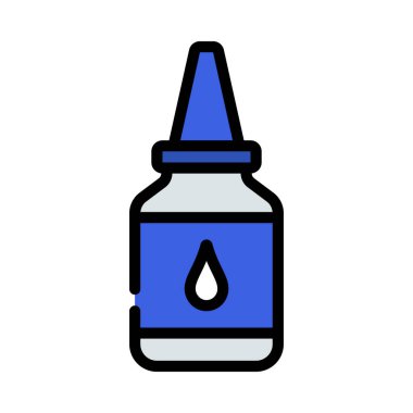 Göz Damlaları Ot düz simgesi, vektör illüstrasyonu 