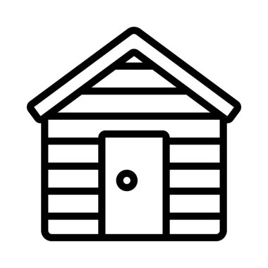 Tahta Kulübe, düz vektör simgesi