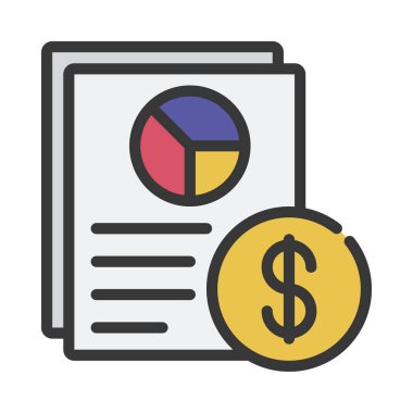 Mali Veri Belgesi simgesi, vektör illüstrasyonu  