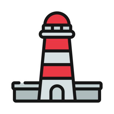 deniz feneri vektör simgesi, illüstrasyon 