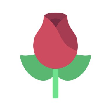 Gül çiçeği simgesi, vektör illüstrasyonu 