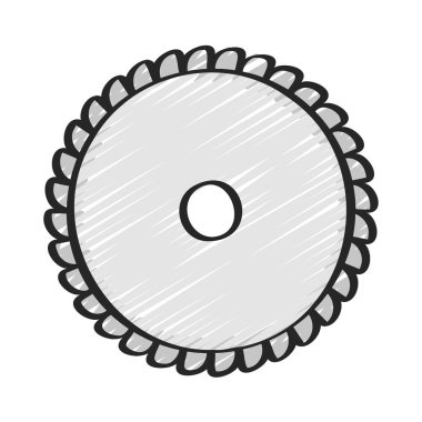 Yuvarlak Testere Bıçak simgesi, vektör illüstrasyonu basit tasarım