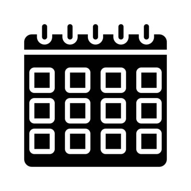  Vektör illüstrasyonu, takvim web simgesi 