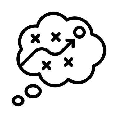 Stratejik Düşünen düz simge, vektör illüstrasyonu 