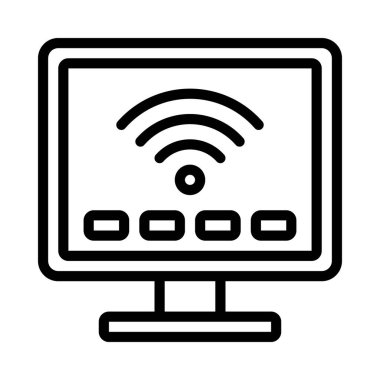 TV ekran simgesi, vektör illüstrasyonu basit tasarım