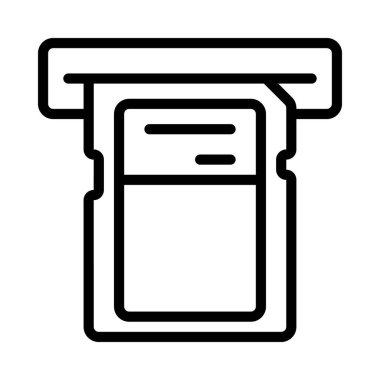 Beyaz arkaplanda SD kart simgesi, vektör illüstrasyonu