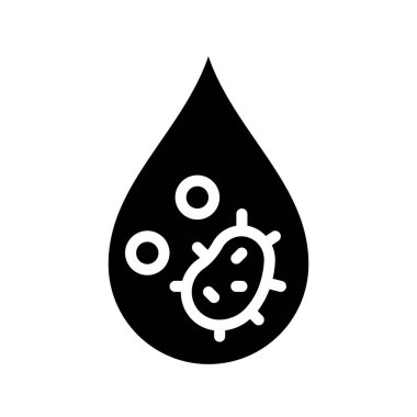 Water Borne Hastalığı Simgesi Basit Vektör İllüstrasyonu