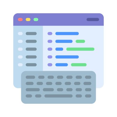 Web simgesi, vektör illüstrasyonu programlanıyor      