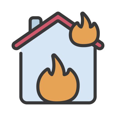 Ev Ateşi Web simgesi vektör illüstrasyonu