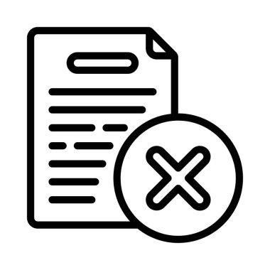 Kötü Belge simgesi, vektör illüstrasyonu  