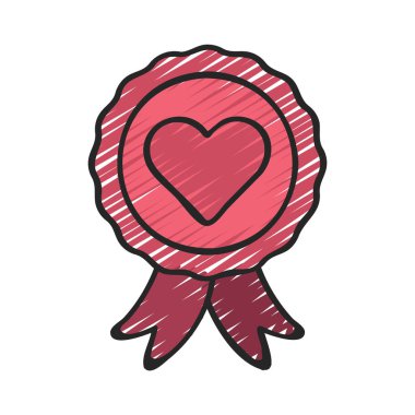 Kalp Kurdelesi simgesi, vektör illüstrasyonu