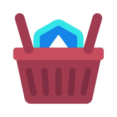 Token Basket düz simgesi, vektör illüstrasyonu 