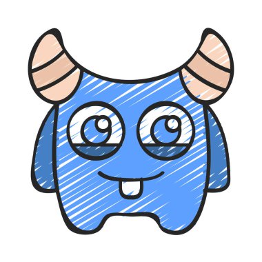 Beyaz arkaplandaki canavarın vektör çizimi  