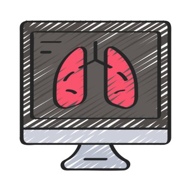 Ciğerlerin simge vektör illüstrasyon tasarımını çalış