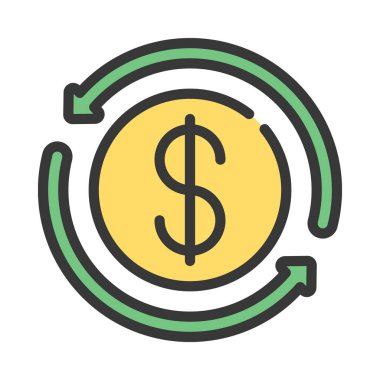 Yeniden Yatırım Para Web simgesi vektör illüstrasyonuName