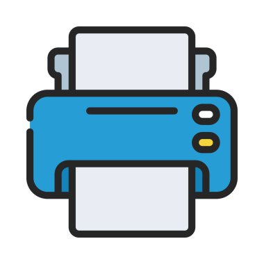 Yazıcı simgesi, basit web illüstrasyonu