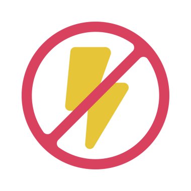 Güç yassı simgesi yok, vektör illüstrasyonu