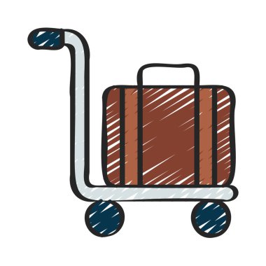 Bavul web simgesi, vektör çizim        