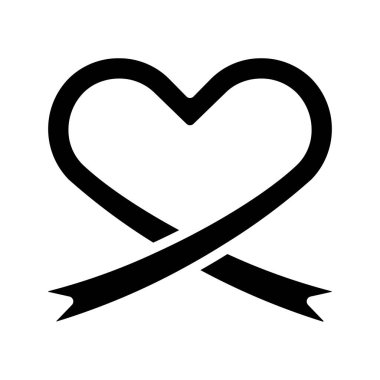 Kalp Kurdelesi simgesi, vektör illüstrasyonu