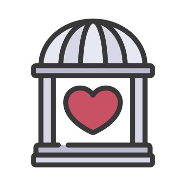 Pavilion düz simgesi, vektör illüstrasyonu