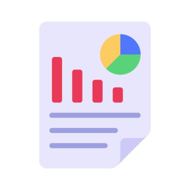 Rapor Belgesi simgesi, vektör illüstrasyonu 