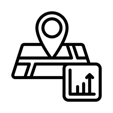 Coğrafi Analiz simgesi, vektör illüstrasyonu basit tasarım