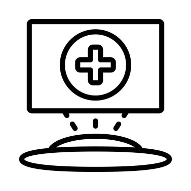 Tıbbi Veri AR Görselleştirme simgesi, vektör illüstrasyonu  