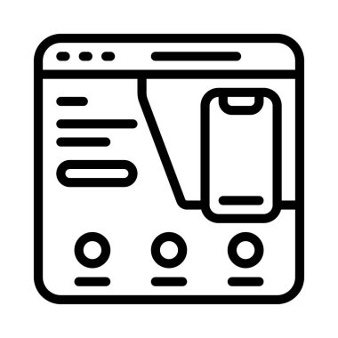 Uygulama İniş Sayfası simgesi, vektör illüstrasyonu basit tasarım