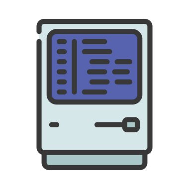 Eski Kodlama web simgesi düz vektör tasarımı                              