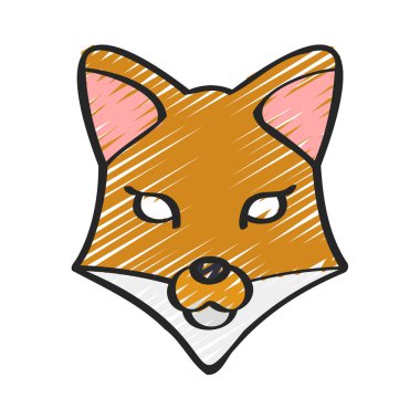 fox düz simgesi, vektör illüstrasyonu