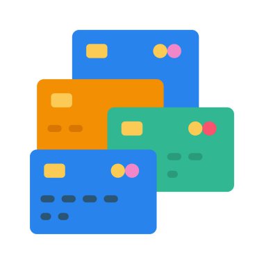 Çoklu Etkin Kartlar simgesi, vektör illüstrasyonu basit tasarım