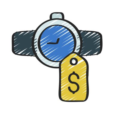 saat simgesi, vektör illüstrasyonu basit tasarım