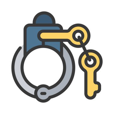 Kilitli kelepçe ikon vektör çizimi 