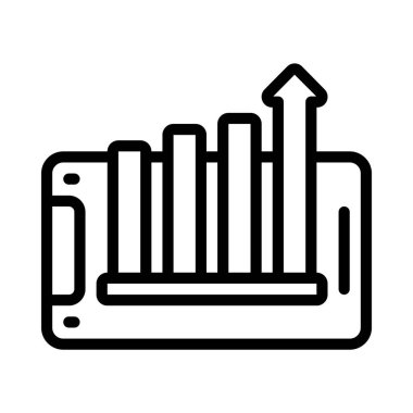 business Mobile Bar Grafik simgesi, vektör illüstrasyonu