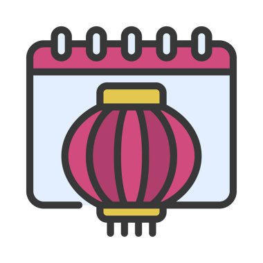 Fener Günü düz simgesi, vektör illüstrasyonu