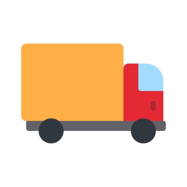  Beyaz arkaplanda araç kamyon vektör çizimi. 