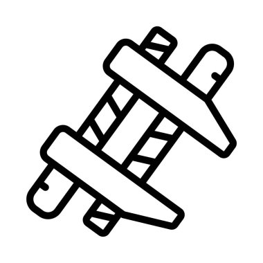 F Clamp düz simgesi, vektör illüstrasyonu