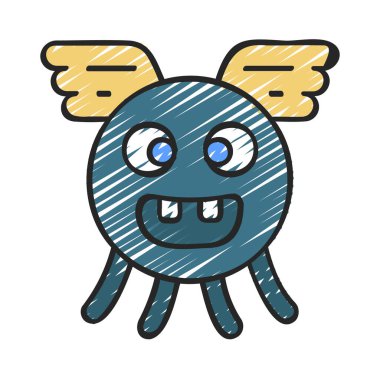 Beyaz arkaplanda böcek canavarının vektör çizimi  