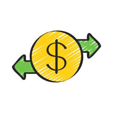 Para Aktarım Okları web simgesi vektör çizimi