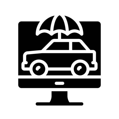 Araba Sigortası Web simgesi vektör illüstrasyonu