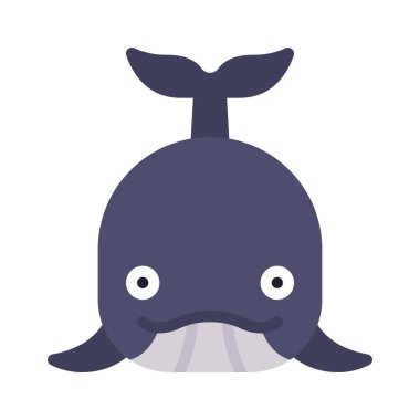 balina hayvan çizgi film ikonu izole vektör illüstrasyon grafik tasarımı                