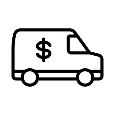 Van simgesi, vektör illüstrasyonu basit tasarım